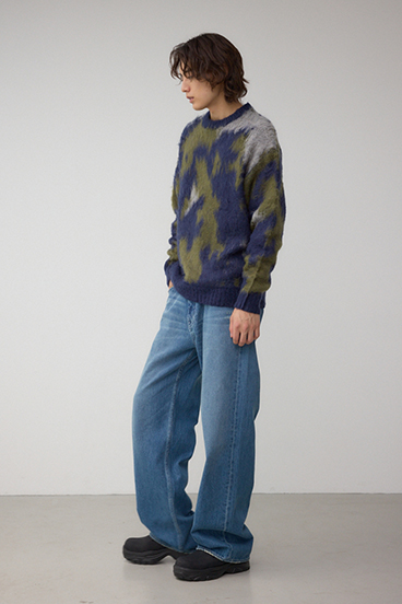 起毛総柄ニット 詳細画像