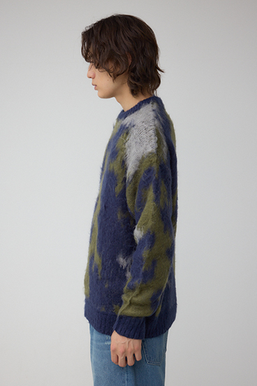 起毛総柄ニット 詳細画像