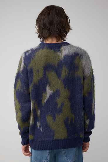 起毛総柄ニット 詳細画像