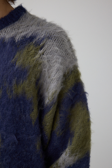 起毛総柄ニット 詳細画像