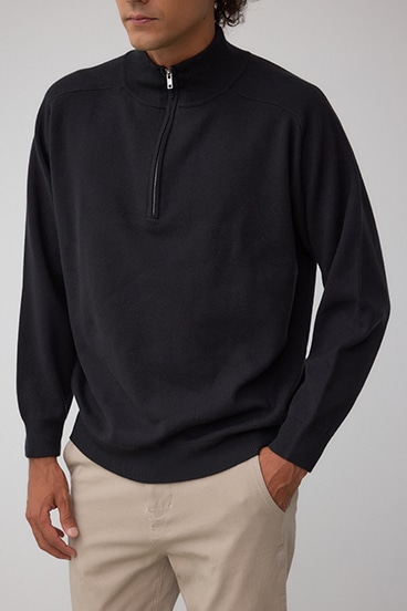 ミラノリブハーフジップ