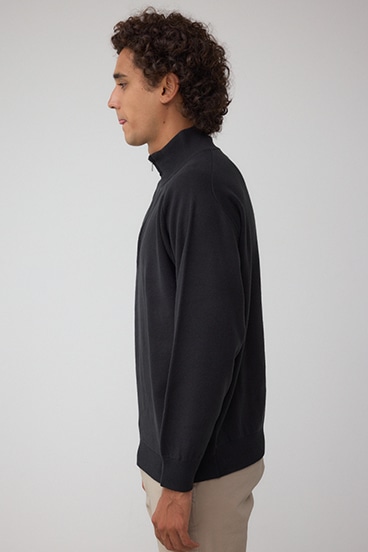 ミラノリブハーフジップ 詳細画像