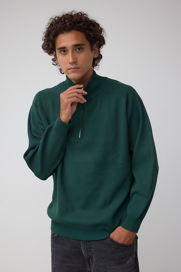 ミラノリブハーフジップ 詳細画像