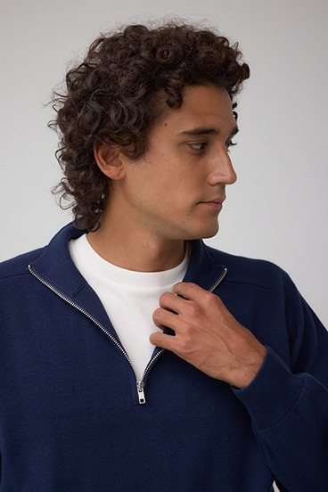 ミラノリブハーフジップ