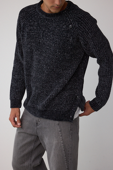 ベロアモールラメ入りニットトップス