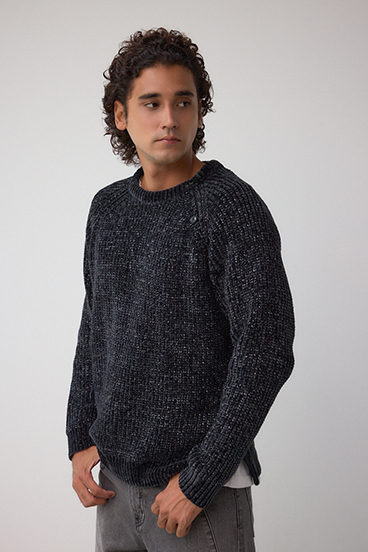 ベロアモールラメ入りニットトップス 詳細画像