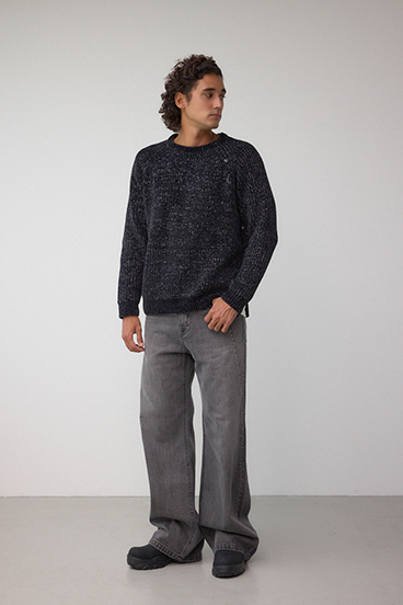 ベロアモールラメ入りニットトップス 詳細画像