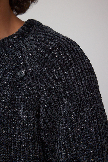 ベロアモールラメ入りニットトップス 詳細画像