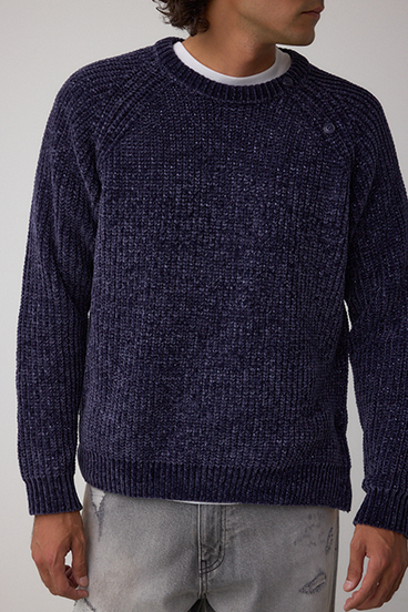 ベロアモールラメ入りニットトップス