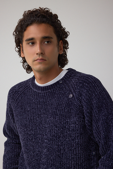 ベロアモールラメ入りニットトップス