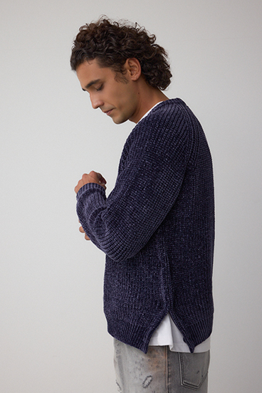 ベロアモールラメ入りニットトップス 詳細画像