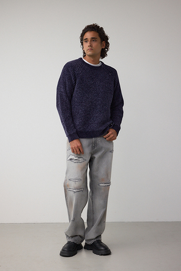 ベロアモールラメ入りニットトップス 詳細画像