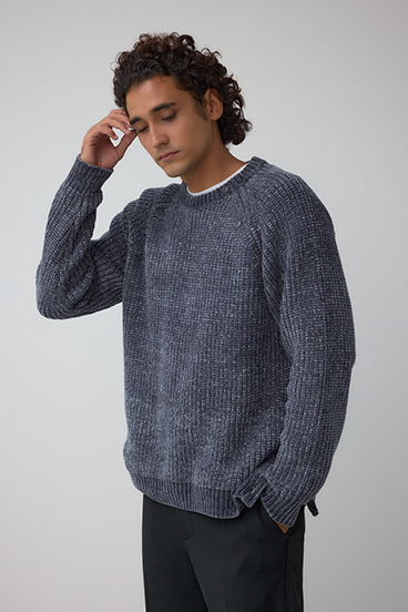 ベロアモールラメ入りニットトップス 詳細画像