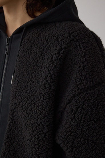 シープボア×スウェット切替防風ブルゾン 詳細画像