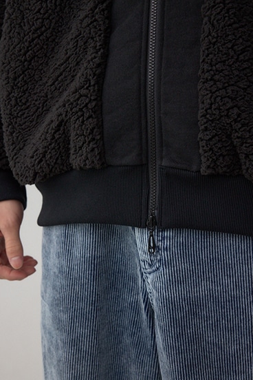 シープボア×スウェット切替防風ブルゾン 詳細画像