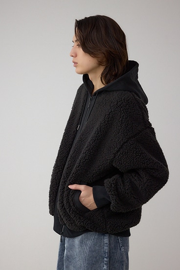 シープボア×スウェット切替防風ブルゾン 詳細画像