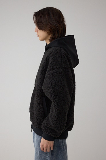 シープボア×スウェット切替防風ブルゾン 詳細画像