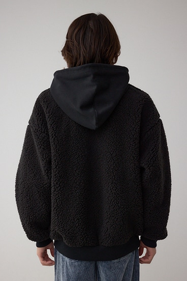 シープボア×スウェット切替防風ブルゾン 詳細画像