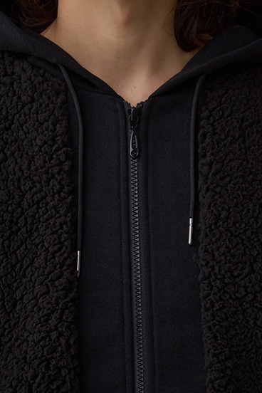 シープボア×スウェット切替防風ブルゾン 詳細画像