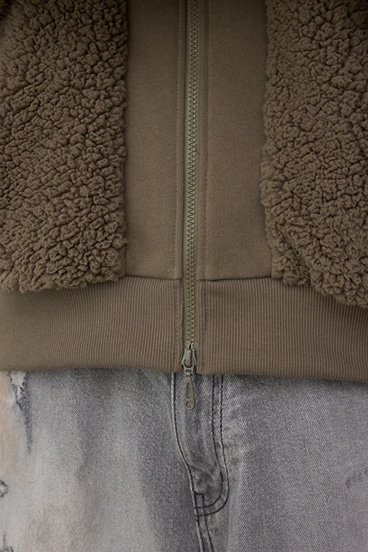 シープボア×スウェット切替防風ブルゾン 詳細画像