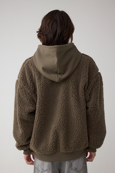 シープボア×スウェット切替防風ブルゾン 詳細画像