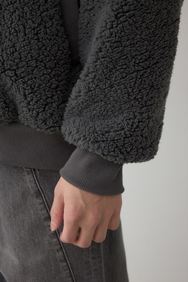 シープボア×スウェット切替防風ブルゾン 詳細画像