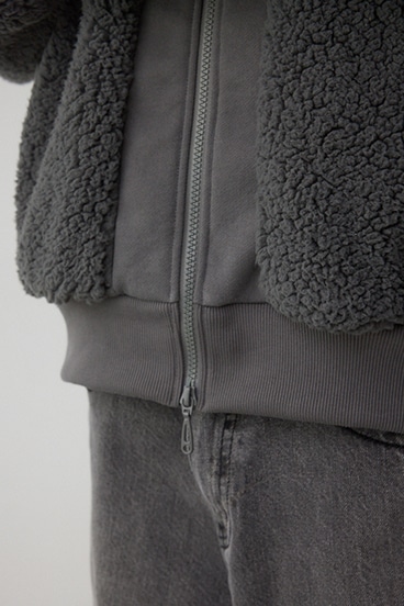 シープボア×スウェット切替防風ブルゾン 詳細画像