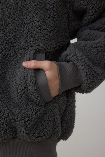 シープボア×スウェット切替防風ブルゾン 詳細画像