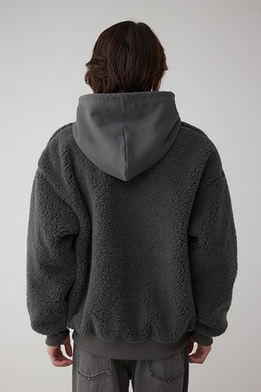 シープボア×スウェット切替防風ブルゾン 詳細画像