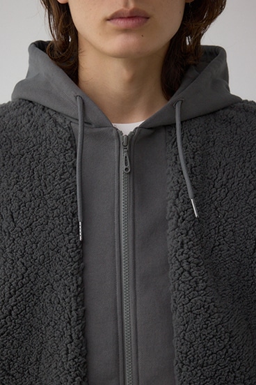 シープボア×スウェット切替防風ブルゾン 詳細画像