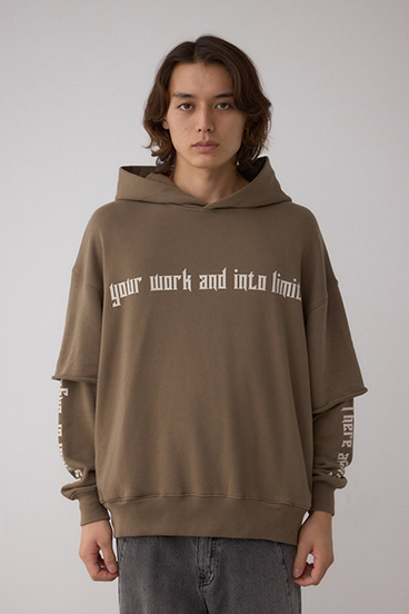 フェイクレイヤードスウェットフーディー 詳細画像