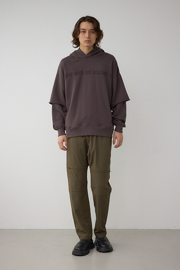 フェイクレイヤードスウェットフーディー 詳細画像