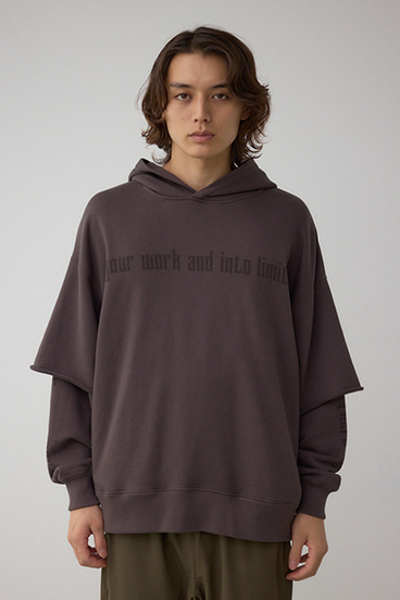 フェイクレイヤードスウェットフーディー 詳細画像