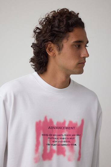 スプレー柄スウェットトップス