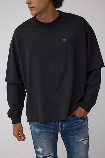 微配色フェイクレイヤードロンT