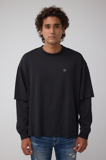 微配色フェイクレイヤードロンT 詳細画像