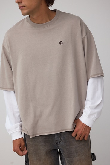 微配色フェイクレイヤードロンT