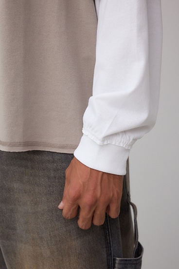 微配色フェイクレイヤードロンT 詳細画像