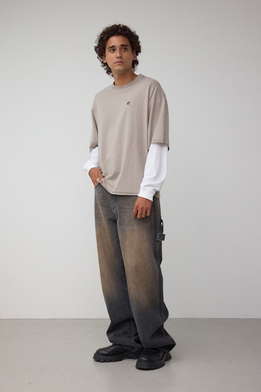 微配色フェイクレイヤードロンT 詳細画像