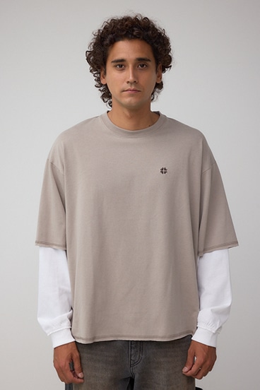 微配色フェイクレイヤードロンT 詳細画像