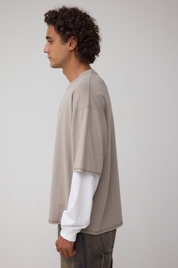 微配色フェイクレイヤードロンT 詳細画像