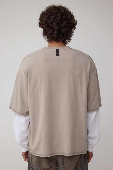 微配色フェイクレイヤードロンT 詳細画像