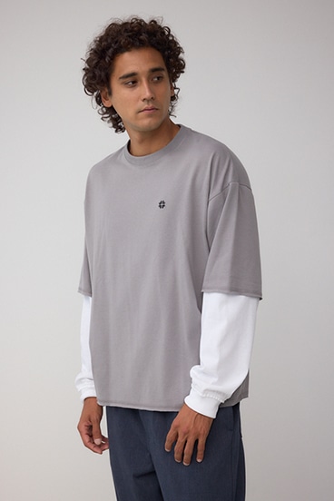 微配色フェイクレイヤードロンT 詳細画像