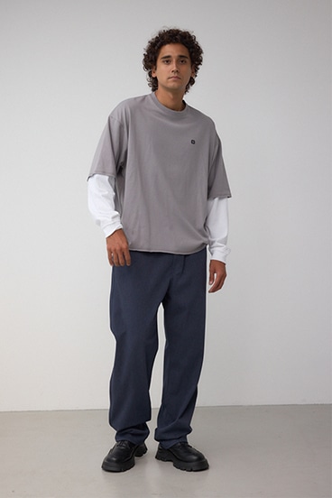 微配色フェイクレイヤードロンT 詳細画像