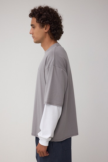 微配色フェイクレイヤードロンT 詳細画像