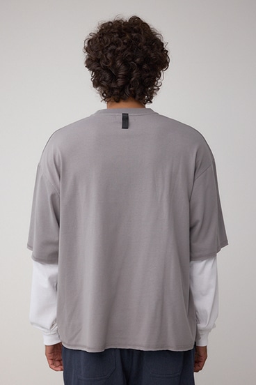 微配色フェイクレイヤードロンT 詳細画像