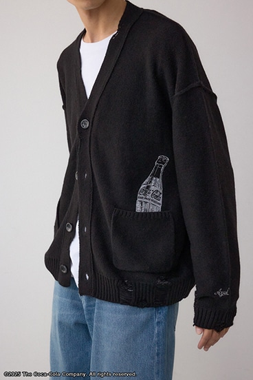 【Coca-Cola®｜AZUL】 ダメージカーディガン