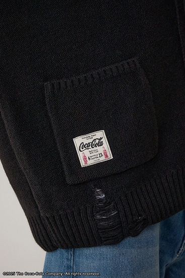 【Coca-Cola®｜AZUL】 ダメージカーディガン 詳細画像
