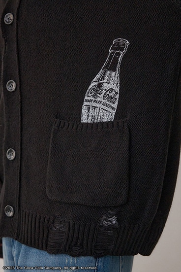 【Coca-Cola®｜AZUL】 ダメージカーディガン 詳細画像