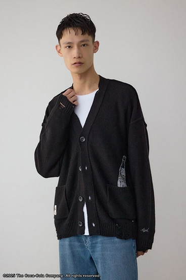 【Coca-Cola®｜AZUL】 ダメージカーディガン